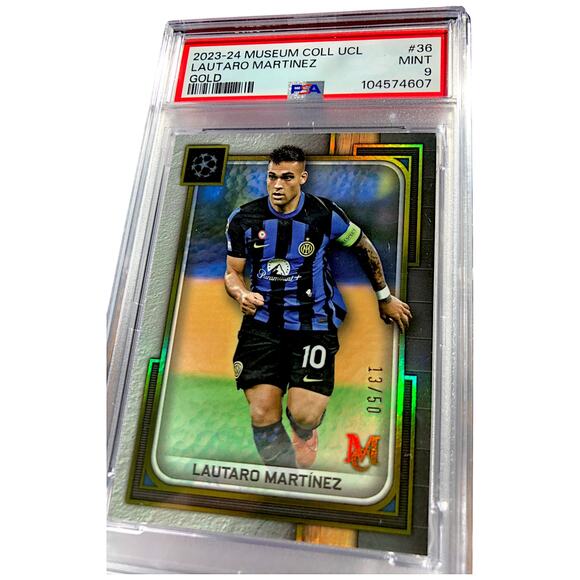 2023 Topps Museum Collection UCC Gold #36 Lautaro Martinez Inter Milan /50 PSA 9 - Picture 4 of 5